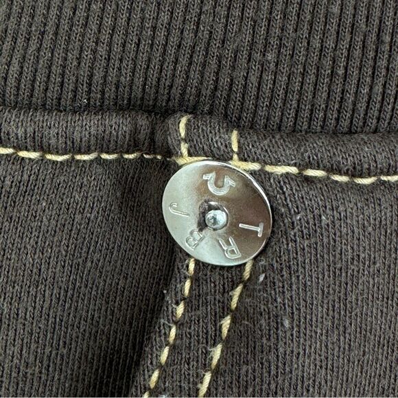 True Religion Big T Straight Leg Sweatpants Brown Medium - Picture 7 of 14